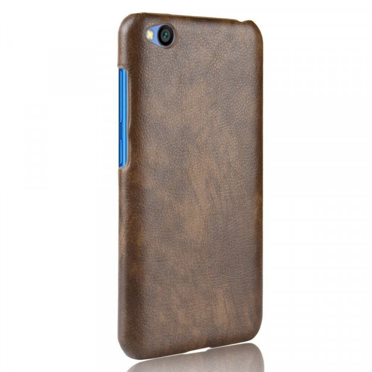 Кожаная накладка-чехол для Xiaomi Redmi Go (коричневый)