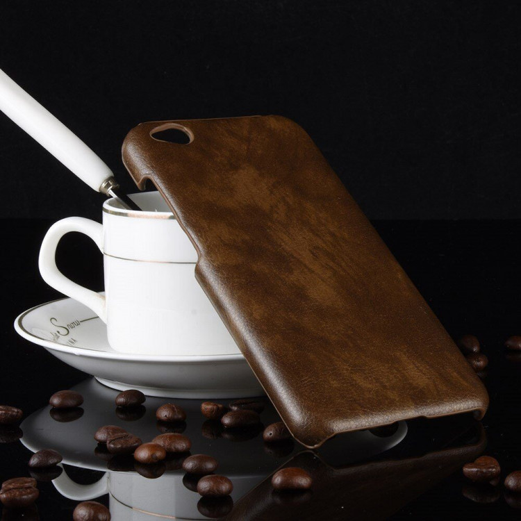 Кожаная накладка-чехол для Xiaomi Redmi Go (коричневый)