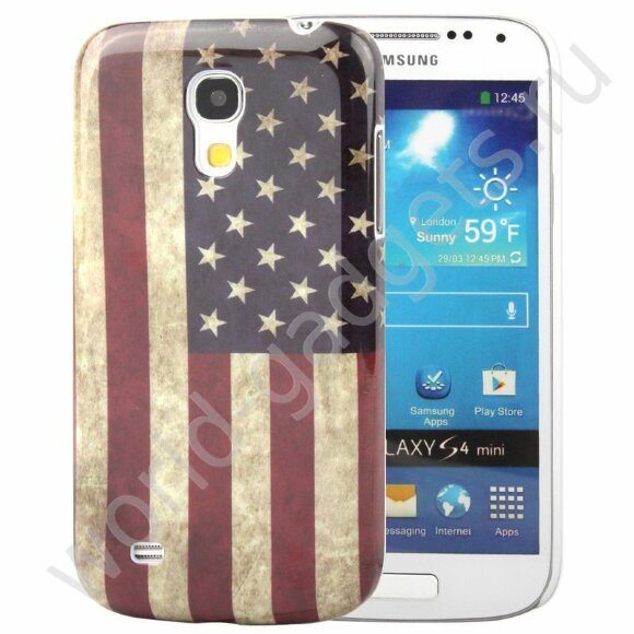 Пластиковый чехол Retro American Flag для Samsung Galaxy S 4 mini