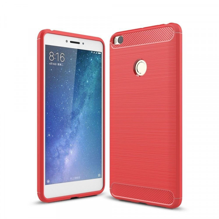 Чехол-накладка Carbon Fibre для Xiaomi Mi Max 2 (красный)