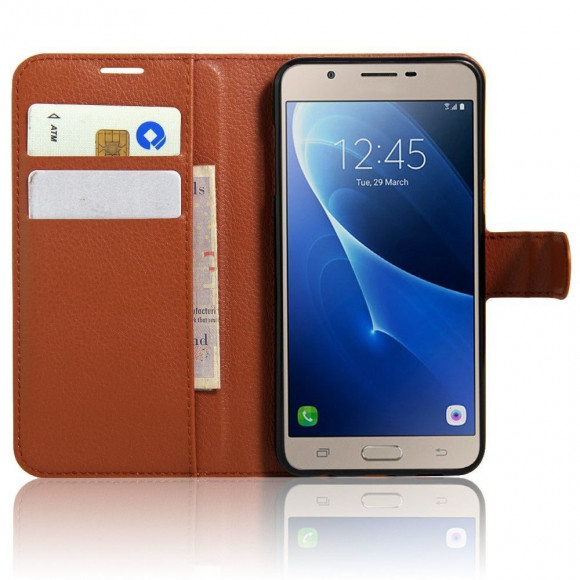Чехол с визитницей для Samsung Galaxy C5 (коричневый)