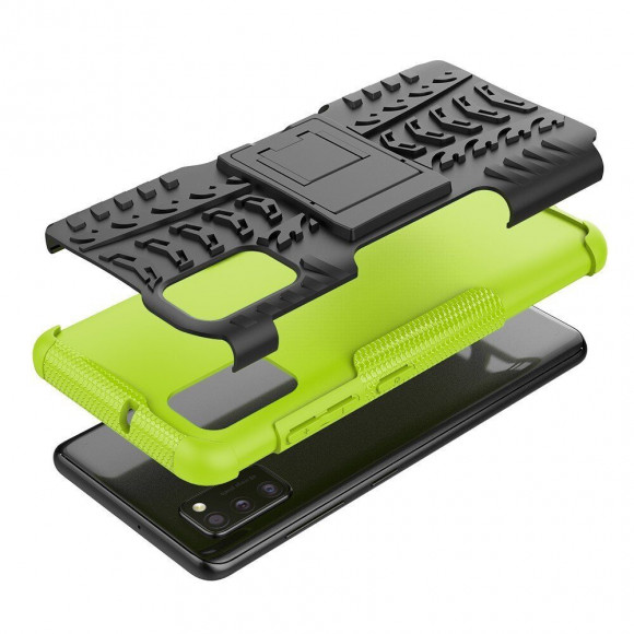Чехол Hybrid Armor для Samsung Galaxy A41 (черный + зеленый)