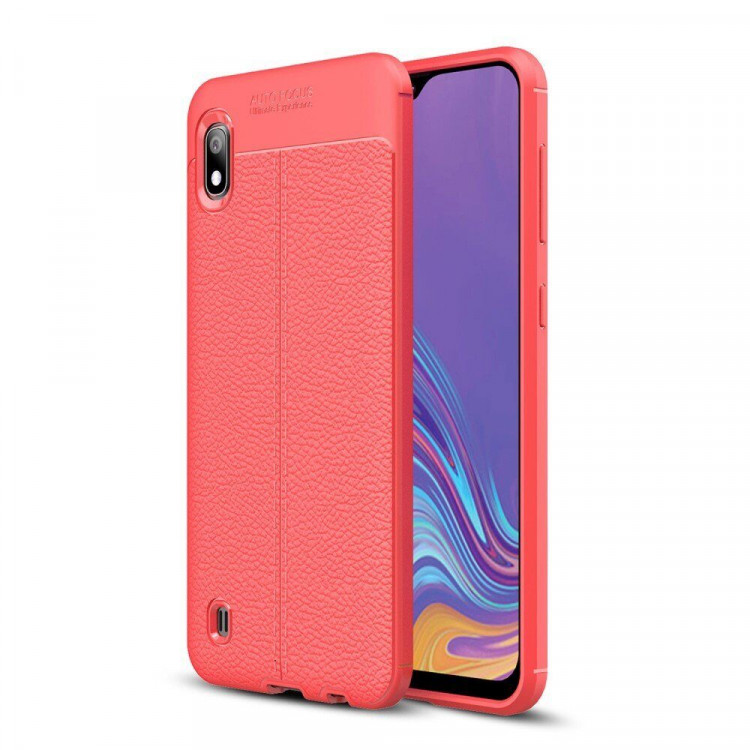 Чехол-накладка Litchi Grain для Samsung Galaxy A10 (красный)