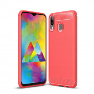 Чехол-накладка Carbon Fibre для Samsung Galaxy M20 (красный)