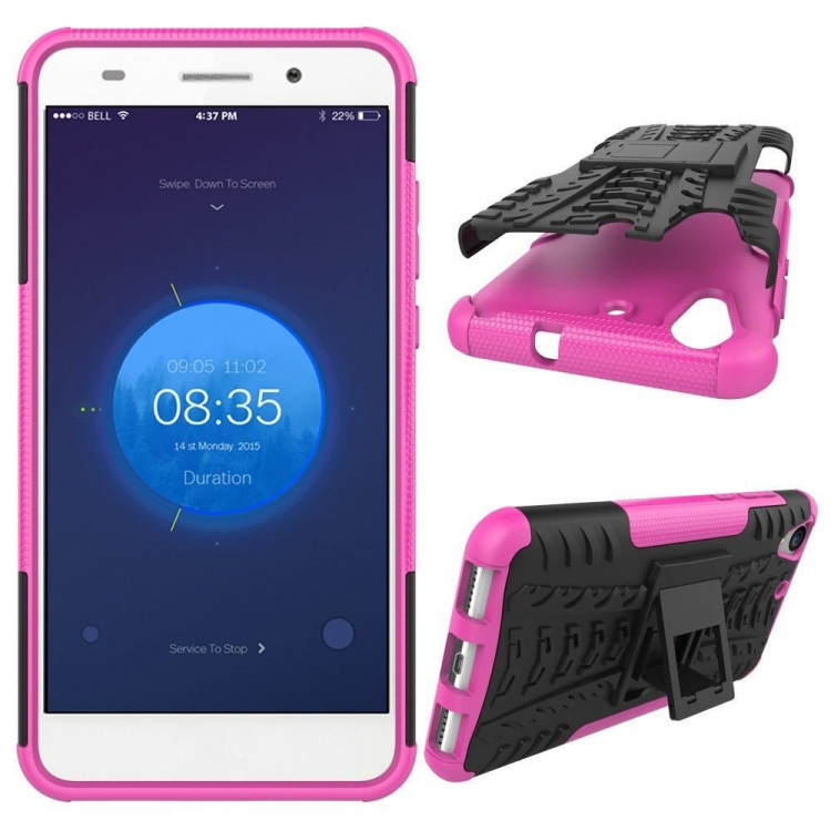 Чехол Hybrid Armor для Huawei Y6 II (черный + розовый)