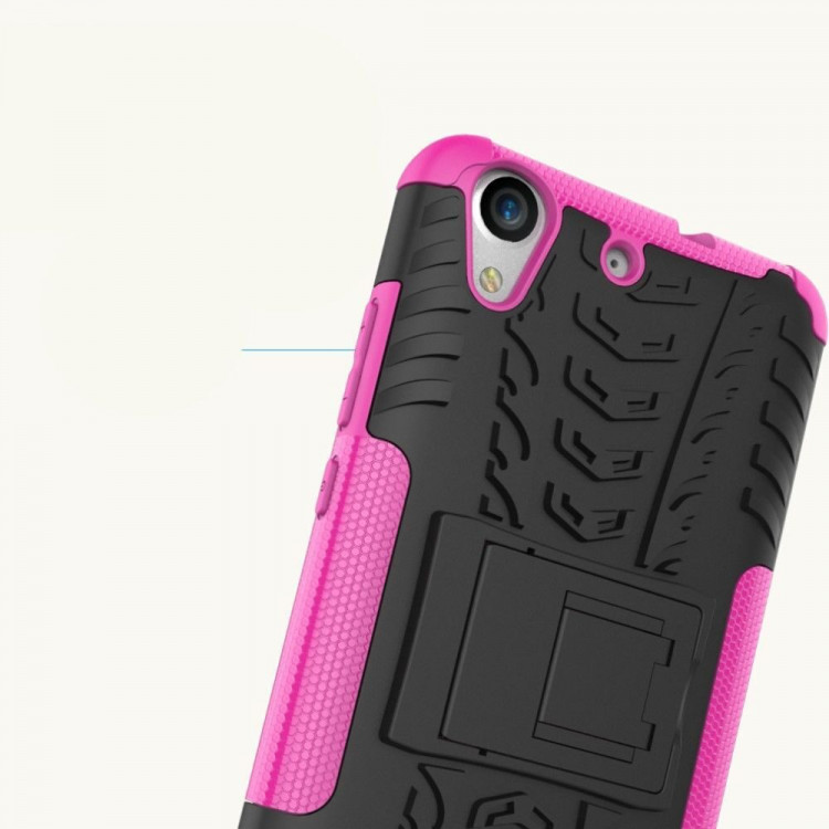 Чехол Hybrid Armor для Huawei Y6 II (черный + розовый)