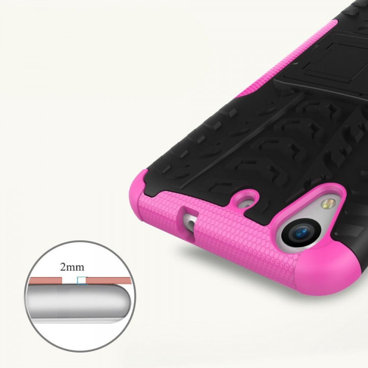 Чехол Hybrid Armor для Huawei Y6 II (черный + розовый)