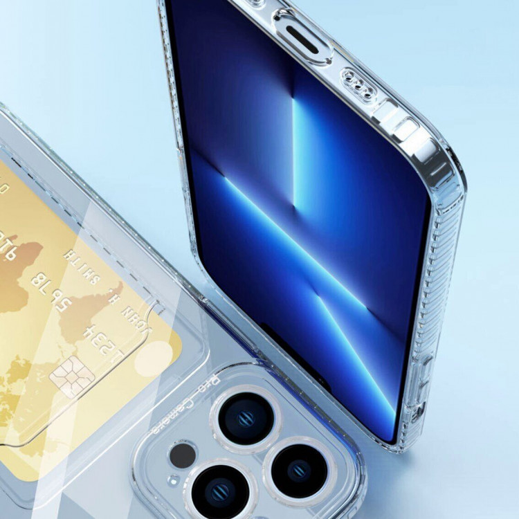 Силиконовый чехол с карманом для карт для iPhone 14