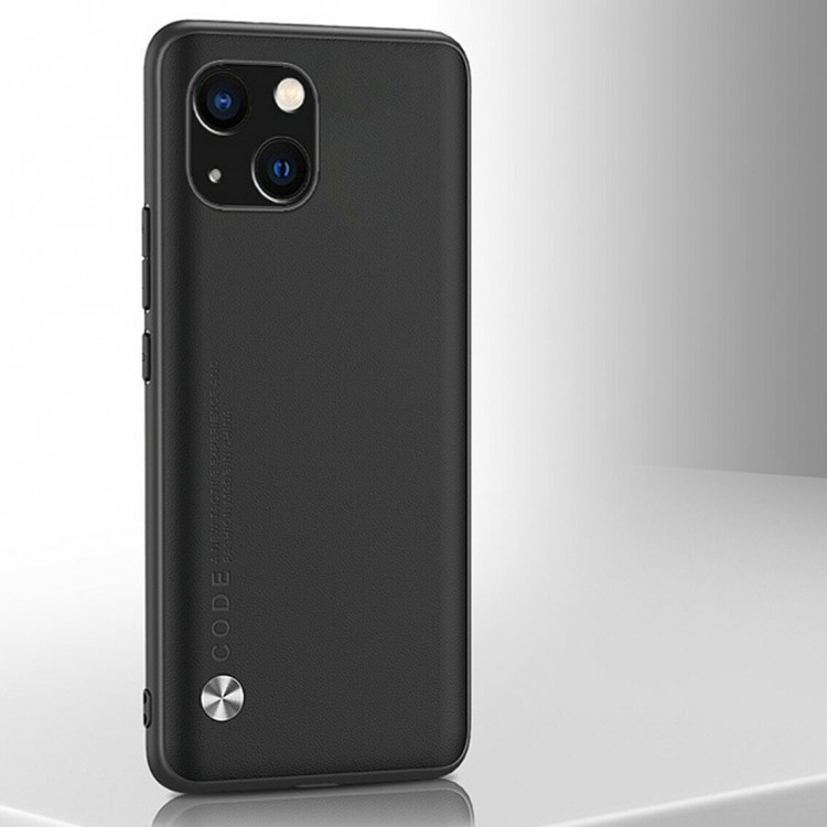 Чехол из искусственной кожи для iPhone 14 (черный)