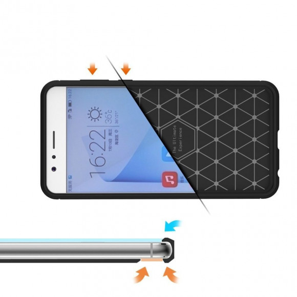 Чехол-накладка Carbon Fibre для Huawei Honor 8 (темно-синий)