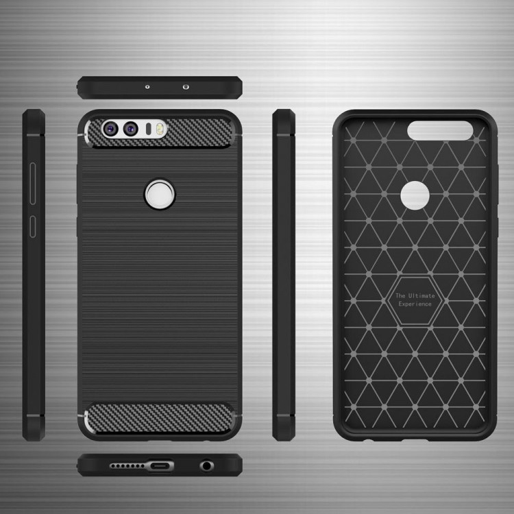 Чехол-накладка Carbon Fibre для Huawei Honor 8 (темно-синий)