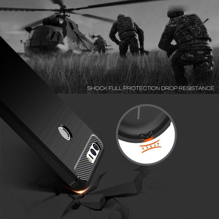 Чехол-накладка Carbon Fibre для Huawei Honor 8 (темно-синий)