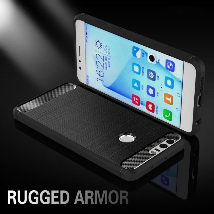 Чехол-накладка Carbon Fibre для Huawei Honor 8 (темно-синий)