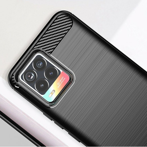 Чехол-накладка Carbon Fibre для Realme 8 / Realme 8 Pro (темно-синий)