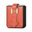 Кожаный чехол для Samsung Galaxy Z Flip 3 (оранжевый)