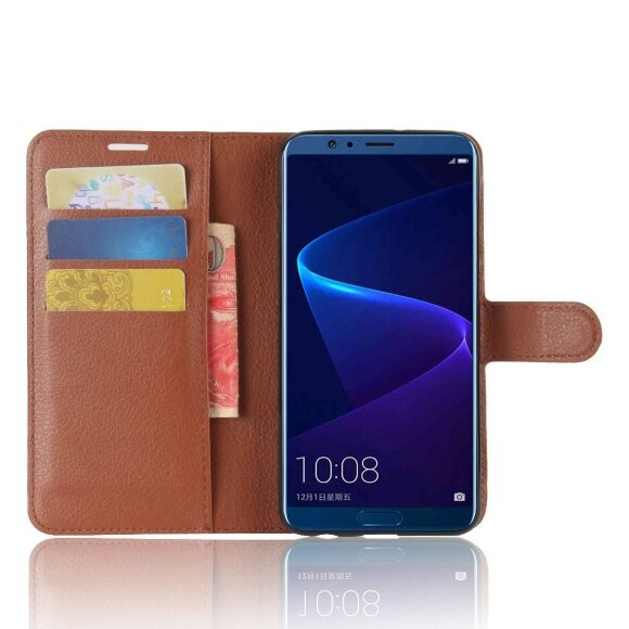 Чехол с визитницей для Huawei Honor V10 / View 10 (коричневый) Чехол с визитницей для Huawei Honor V10 / View 10 (коричневый)