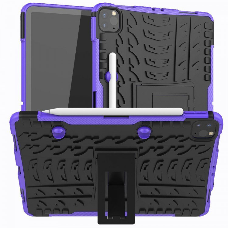 Чехол Hybrid Armor для iPad Pro 11 (2022, 2021, 2020) (черный + фиолетовый)