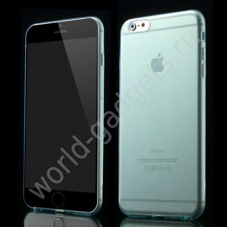 Чехол из мягкого пластика для iPhone 6 Plus (сине-зеленый)
