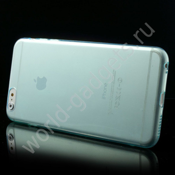 Чехол из мягкого пластика для iPhone 6 Plus (сине-зеленый)