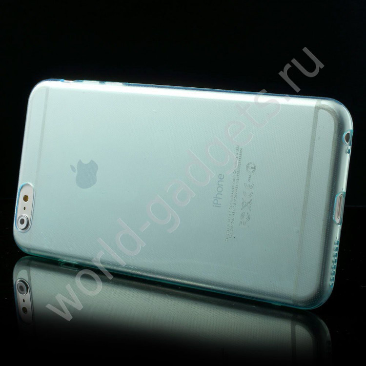Чехол из мягкого пластика для iPhone 6 Plus (сине-зеленый)