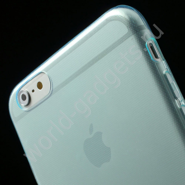 Чехол из мягкого пластика для iPhone 6 Plus (сине-зеленый)