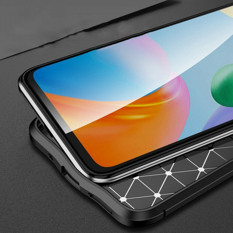 Чехол-накладка Litchi Grain для Xiaomi Redmi 10C (черный)