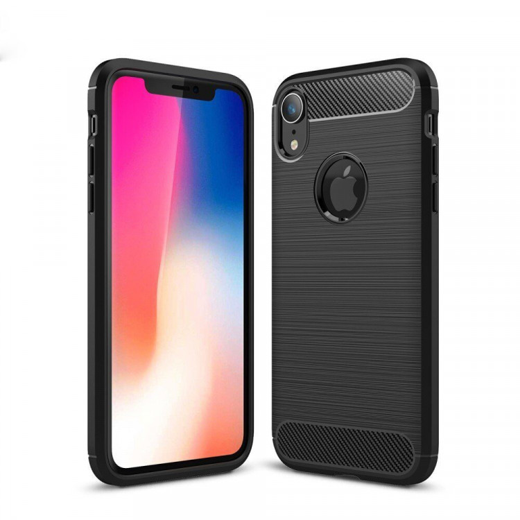 Чехол-накладка Carbon Fibre для iPhone XR (черный)