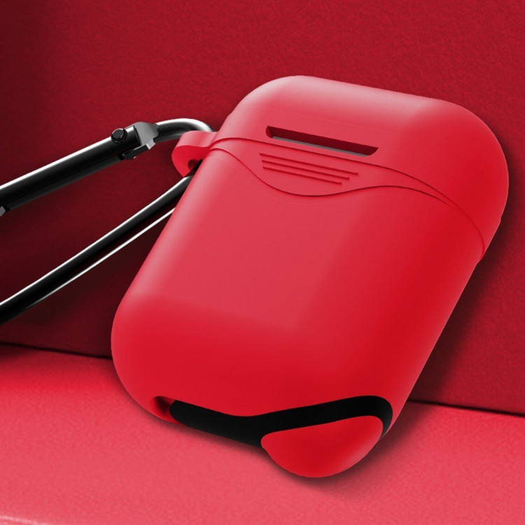 Силиконовый чехол для Apple AirPods (Luminous - красный)