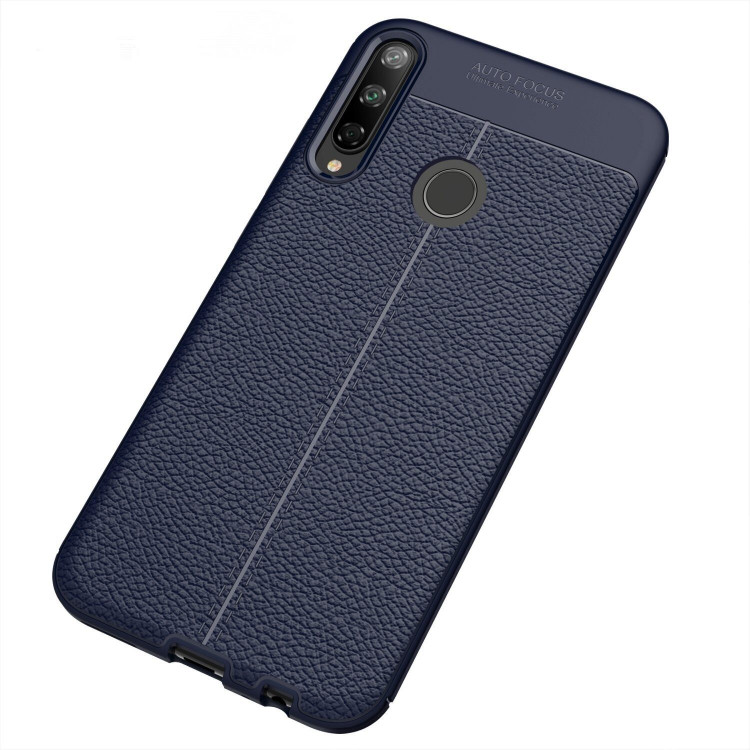 Чехол-накладка Litchi Grain для Huawei P40 lite E / Honor 9C (темно-синий)