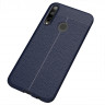 Чехол-накладка Litchi Grain для Huawei P40 lite E / Honor 9C (темно-синий)