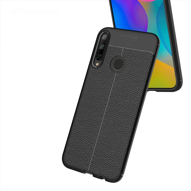 Чехол-накладка Litchi Grain для Huawei P40 lite E / Honor 9C (темно-синий)