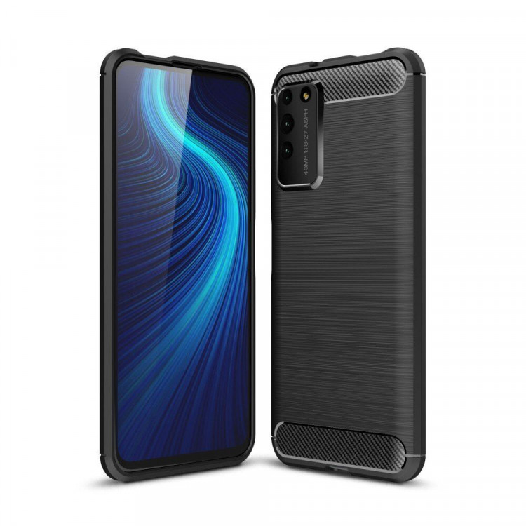 Чехол-накладка Carbon Fibre для Honor X10 (черный)