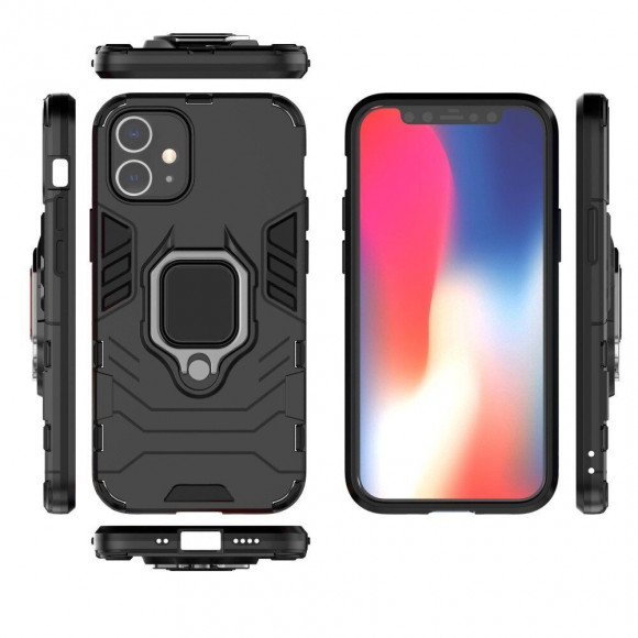 Чехол Armor Ring Holder для iPhone 12 mini (черный) Чехол Armor Ring Holder для iPhone 12 mini (черный)