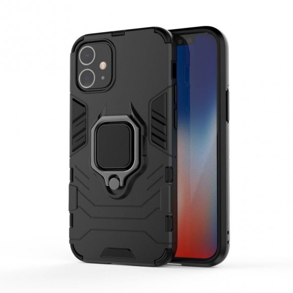 Чехол Armor Ring Holder для iPhone 12 mini (черный) Чехол Armor Ring Holder для iPhone 12 mini (черный)