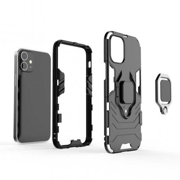 Чехол Armor Ring Holder для iPhone 12 mini (черный) Чехол Armor Ring Holder для iPhone 12 mini (черный)