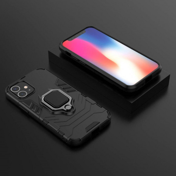 Чехол Armor Ring Holder для iPhone 12 mini (черный) Чехол Armor Ring Holder для iPhone 12 mini (черный)