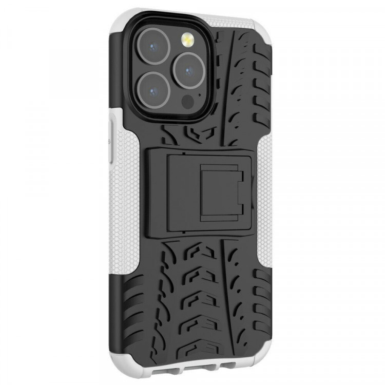 Чехол Hybrid Armor для iPhone 13 Pro (черный + белый)