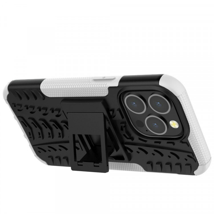 Чехол Hybrid Armor для iPhone 13 Pro (черный + белый)