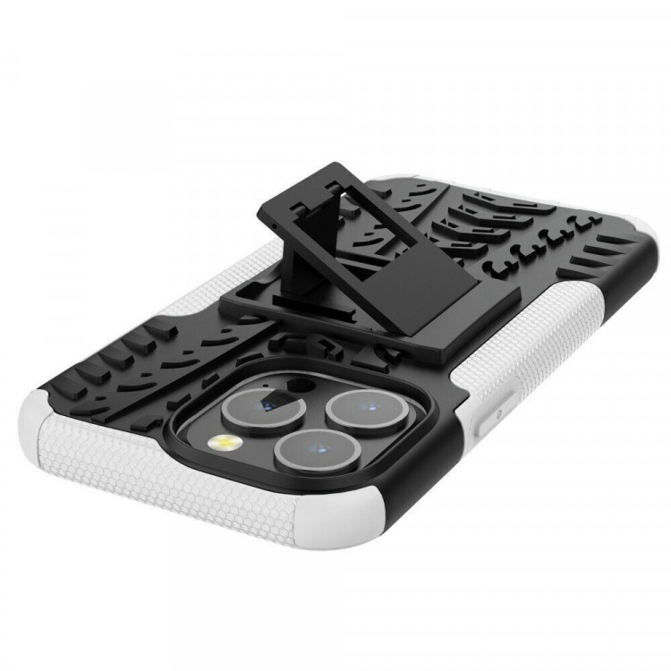 Чехол Hybrid Armor для iPhone 13 Pro (черный + белый)