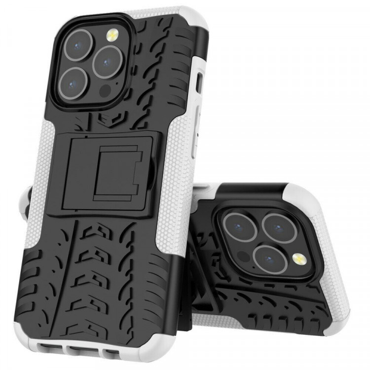 Чехол Hybrid Armor для iPhone 13 Pro (черный + белый)