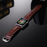 Кожаный ремешок Crocodile Texture для Apple Watch 40 и 38мм (кофе)