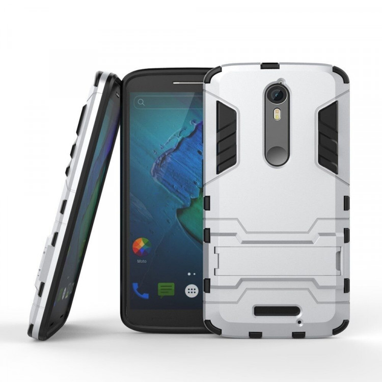 Чехол Duty Armor для Motorola Moto X Force (серебряный)