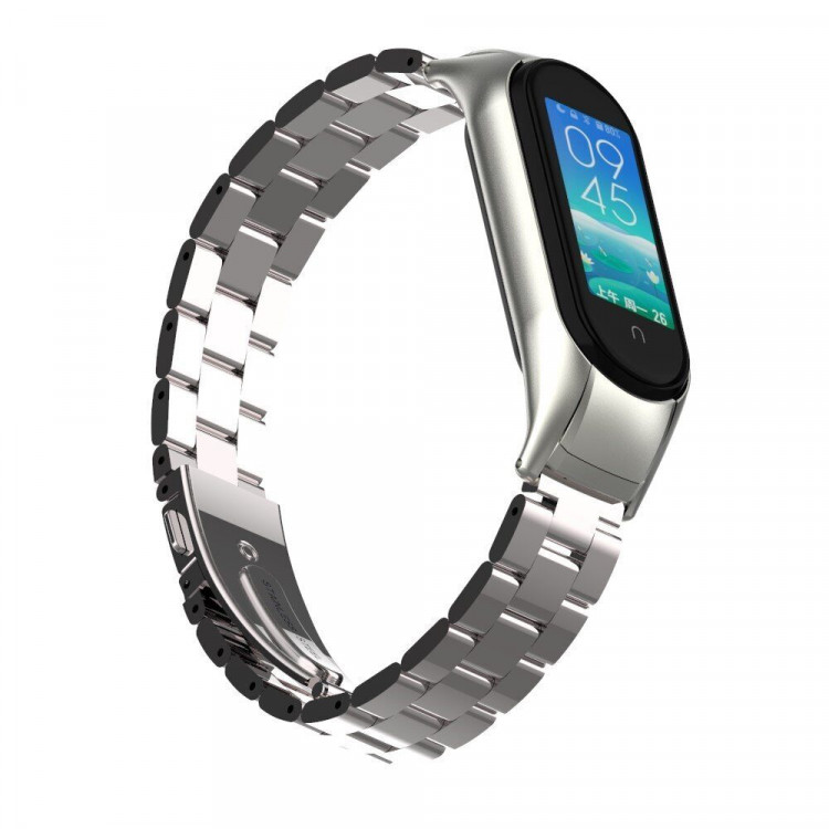 Стальной браслет для Xiaomi Mi Band 5 (серебряный)