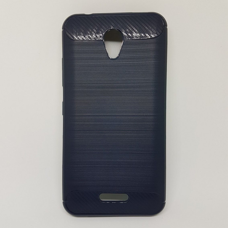 Чехол-накладка Carbon Fibre для Lenovo Vibe A Plus (A1010) (темно-синий)