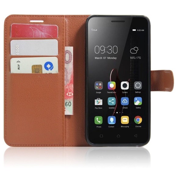 Чехол с визитницей для Lenovo Vibe C (коричневый) Чехол с визитницей для Lenovo Vibe C (коричневый)