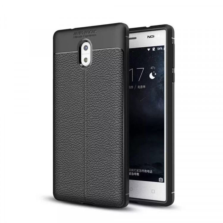 Чехол-накладка Litchi Grain для Nokia 3 (черный)