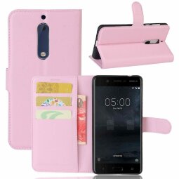 Чехол с визитницей для Nokia 5 (розовый)
