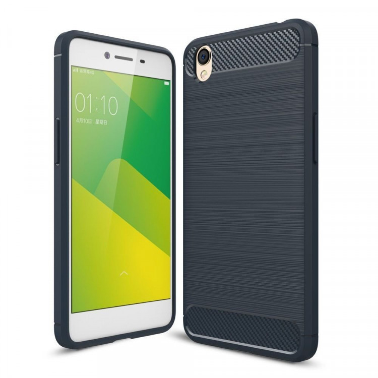 Чехол-накладка Carbon Fibre для Oppo A37 (темно-синий)