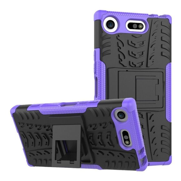 Чехол Hybrid Armor для Sony Xperia XZ1 Compact (черный + фиолетовый)