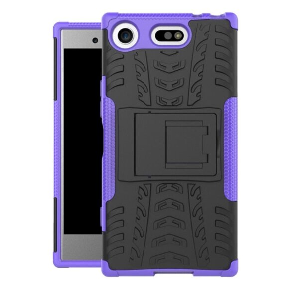 Чехол Hybrid Armor для Sony Xperia XZ1 Compact (черный + фиолетовый)